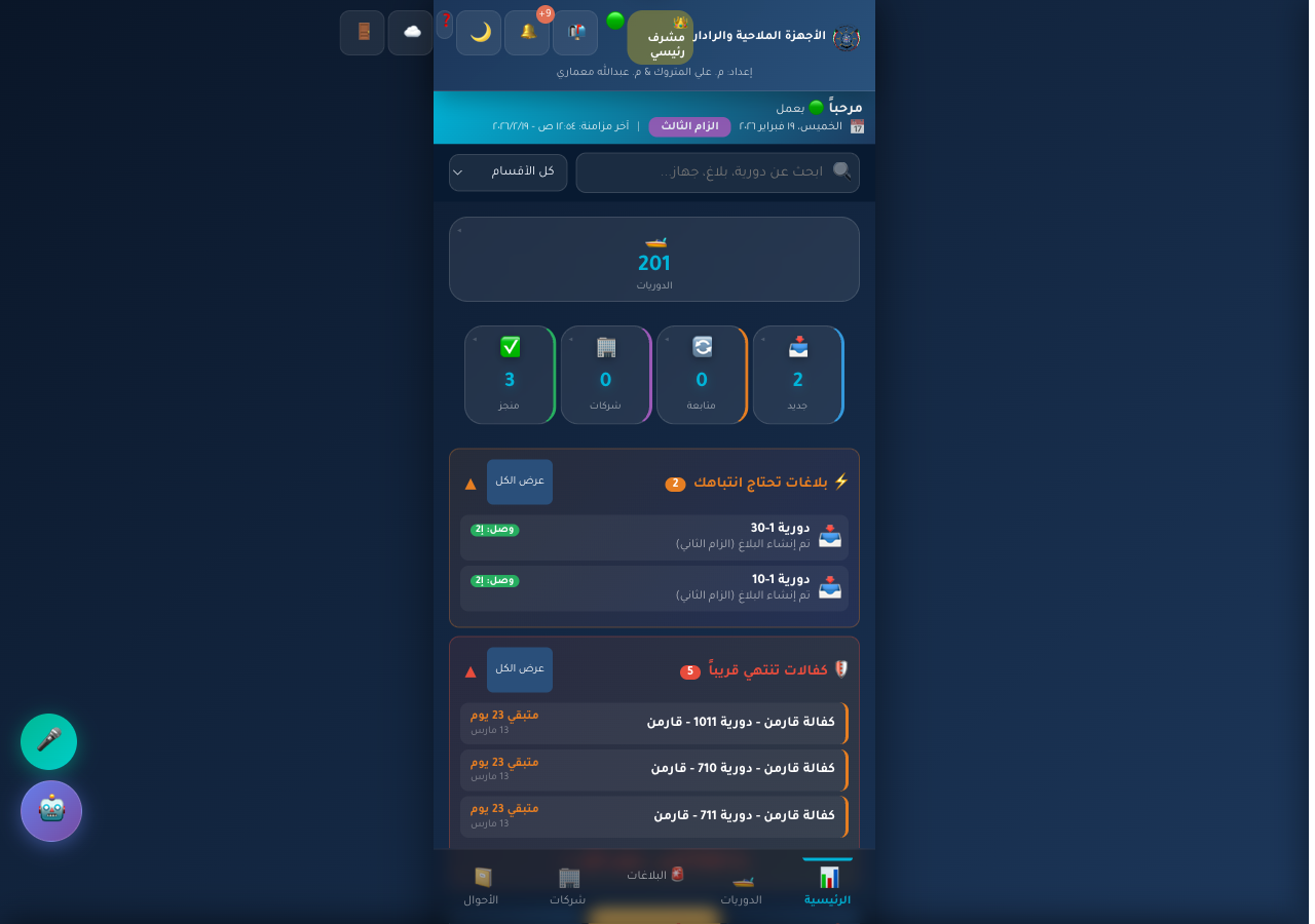 لوحة التحكم الرئيسية